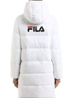Fila Zia Long Puff Jacket in white Ladies Medium LIKE NEW!!!